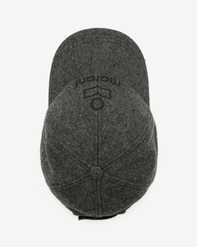 Shop Isabel Marant Tyron Logo Wool Baseball Cap In Grey