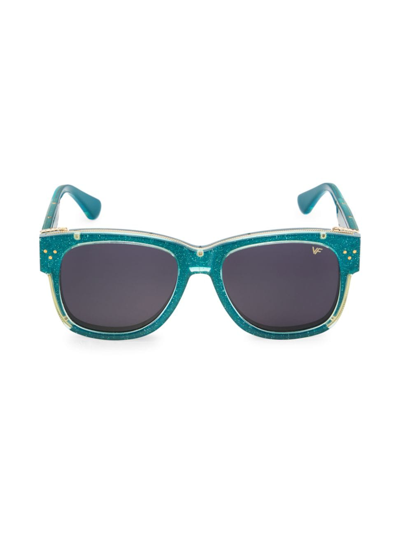 Shop Vintage Frames Company Men's 55mm Naked Billionaire Square Sunglasses In Translucent Blue