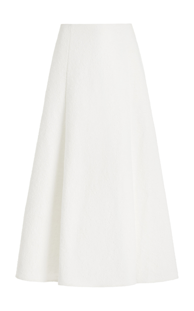 Shop Anna Quan Liana Cotton-blend Boucle Maxi Skirt In White