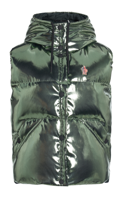 Shop Moncler Ramees Down Vest In Green