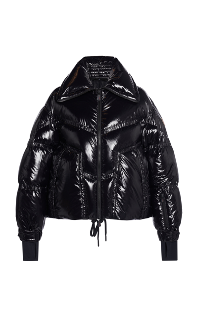 Moncler Cluses Appliquéd Quilted Padded Down Ski Jacket In Black
