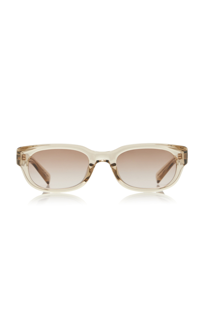 Shop Saint Laurent Square-frame Acetate Sunglasses In White