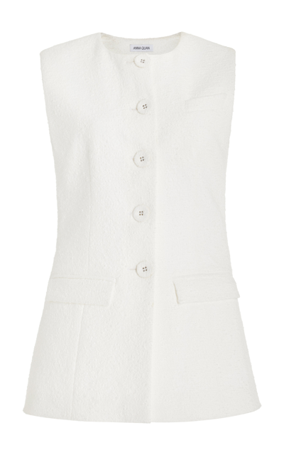 Shop Anna Quan Bailey Cotton-blend Boucle Top In White