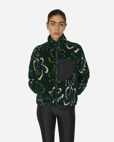 Shop District Vision Cropped Pile Fleece Jacket Bloom In Multicolor