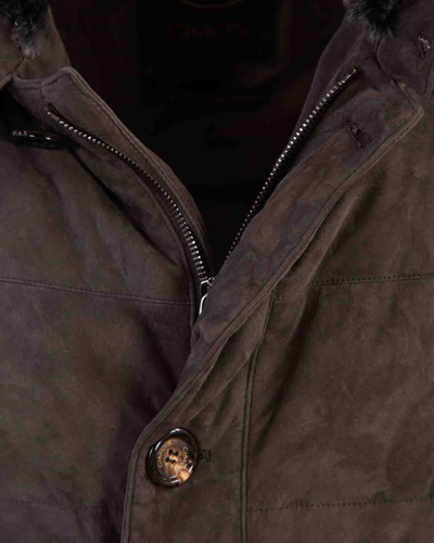 Shop Gimos Leather Jacket In Marrone