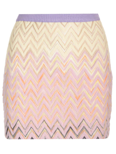 Shop Missoni Zig Zag Pattern Mini Skirt In Multicolor