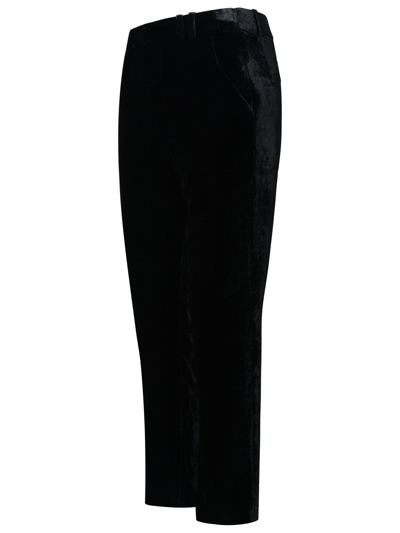 Balmain Velvet Trousers In Black