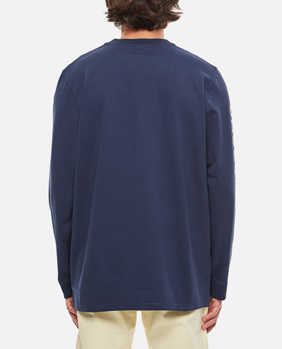 Shop Jacquemus Le T-shirt Ciceri Cotton Long Sleeve In Blue