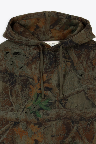 Shop Alyx Camo Hoodie Camo Printed Distressed Cotton Hoodie - Camo Hoodie In Camouflage