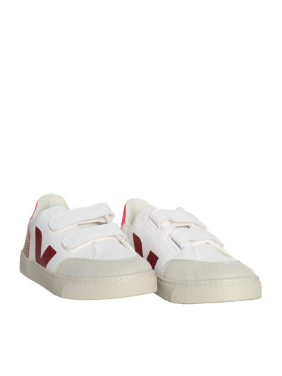 Shop Veja Small V-12 Sneakers In White