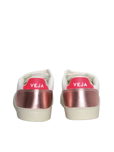 Shop Veja Small V-12 Sneakers In White