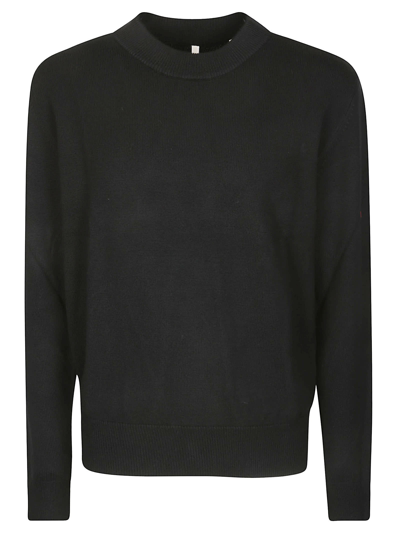 Sunflower Crew Neck Wool Knit Sweater In Black