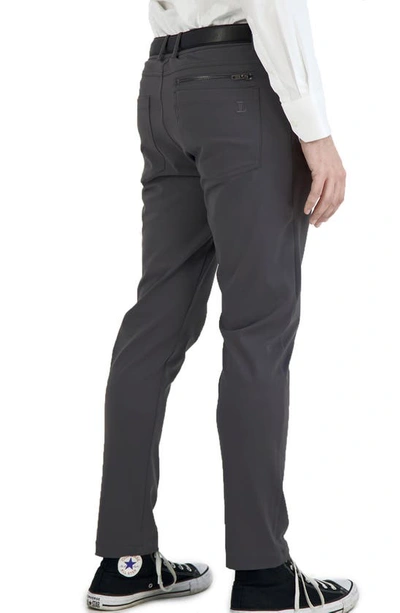 Shop Levinas All Day Everyday Stretch Tech Chino Pants In Dark Charcoal