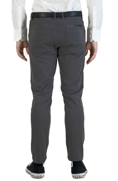 Shop Levinas All Day Everyday Stretch Tech Chino Pants In Dark Charcoal