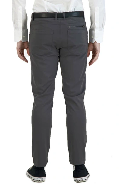 Levinas All Day Everyday Stretch Tech Chino Pants In Dark Charcoal