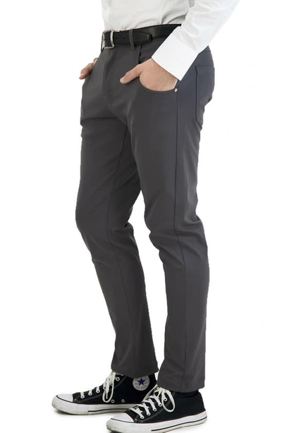 Shop Levinas All Day Everyday Stretch Tech Chino Pants In Dark Charcoal