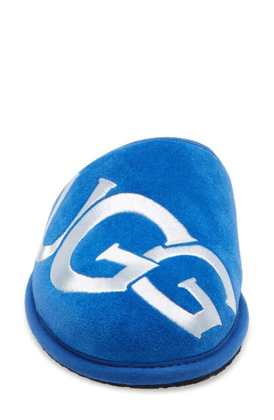 Shop Ugg Logo Scuff Slipper In Classic Blue / White