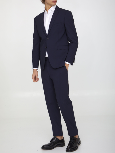 Shop Tonello Blue Wool Twopiece Suit