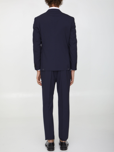 Tonello Blue Wool Two-piece Suit In Blue