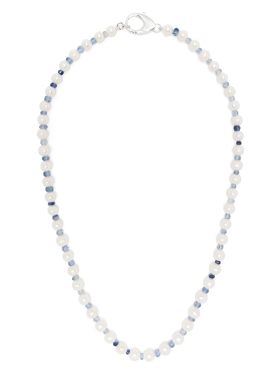 Shop Hatton Labs Sterling Silver Pearl And Crystal Necklace In White