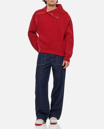 Shop Jacquemus La Maille Vega Sweater In Red