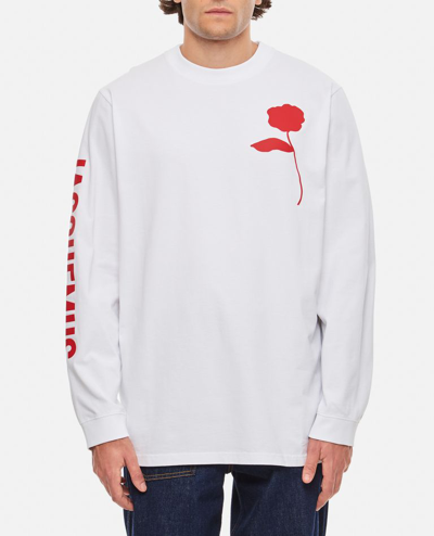 Shop Jacquemus Le T-shirt Ciceri Cotton Long Sleeve In White