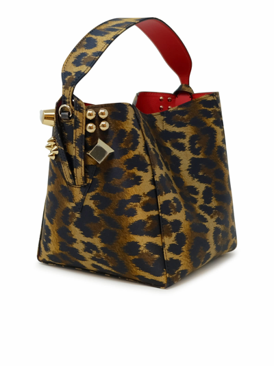 Shop Christian Louboutin Leopard Crepe Satin Cabachic Mini Bucket Bag