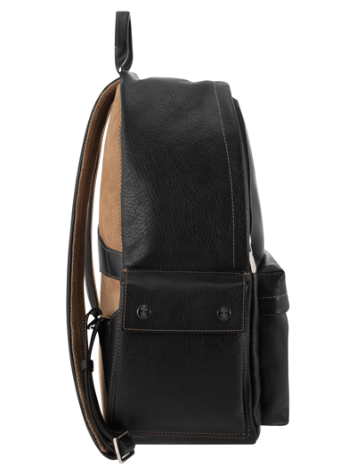 Shop Brunello Cucinelli Backpack In Calfskin With Grain In Black