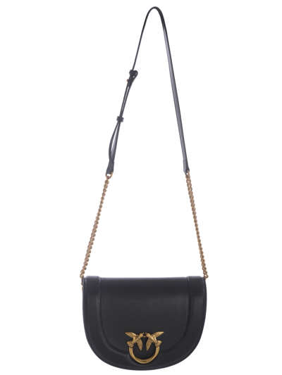 Shop Pinko Bag  Click Round Big In Leather In Nero
