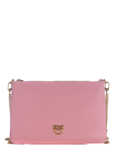 Shop Pinko Clutch Bag  Flat Love In Nappa In Rosa