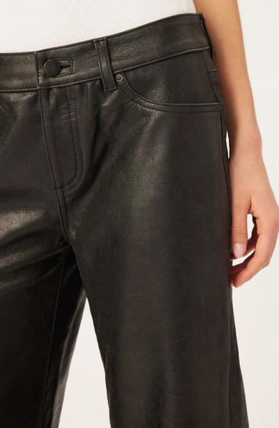 Dl1961 Drue Straight Low-rise Vintage Leather Pants In Black