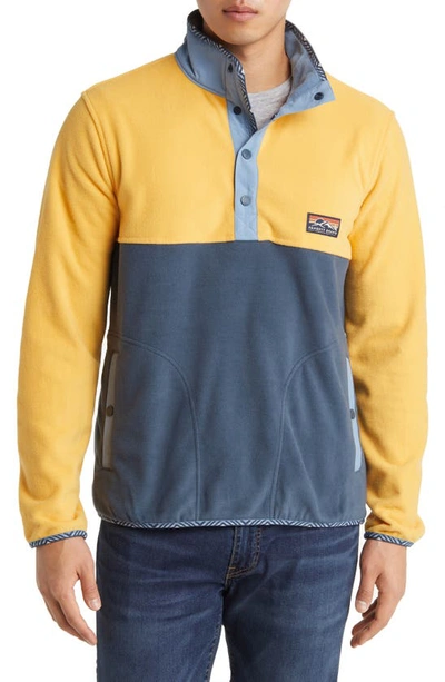 Shop Faherty Low Pile Fleece Popover Jacket In Fall Sun/ Atlantic
