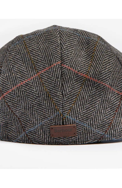 Shop Barbour Wilkin Herringbone Driving Cap In Charcoal Herringbone