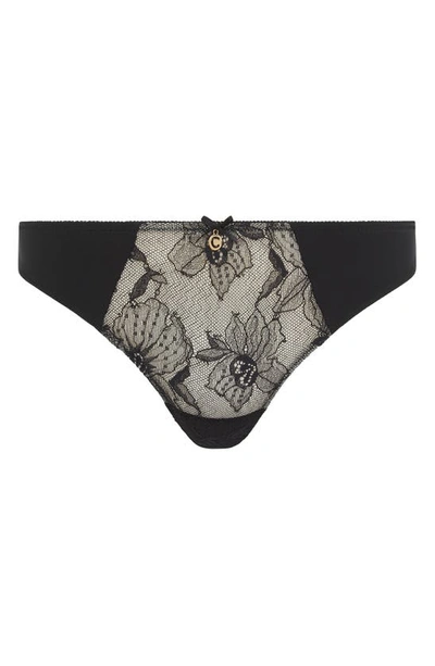 Shop Chantelle Lingerie Orchids Tanga In Black