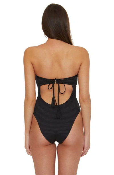 Shop Isabella Rose Maza Cutout High Leg One-piece Swimsuit In Black