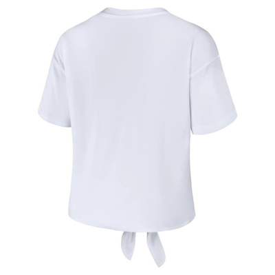 Wear By Erin Andrews White New England Patriots Front Tie Retro T-shirt In White
