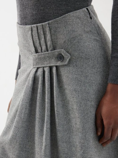 Ba&Sh - Domi Wool-Blend Pleated Panel Skirt - Womens - Grey