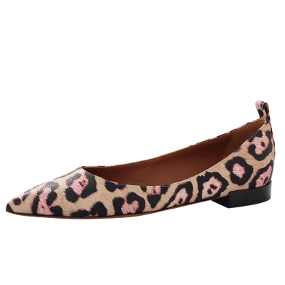 Shop Givenchy Pointed Leopard Flats