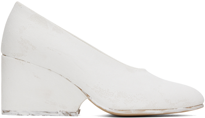 Shop Comme Des Garçons White Painted Wedge Heels In 1 White