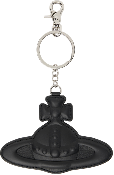 Shop Vivienne Westwood Black Orb Keychain In N401 Black