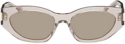 Shop Saint Laurent Beige Sl 638 Sunglasses In 005 Nude