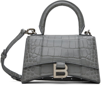 Shop Balenciaga Gray Xs Hourglass Bag In 1108  Grey