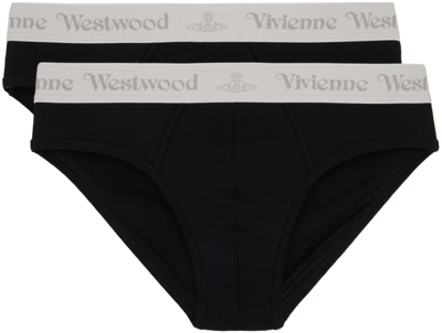 Shop Vivienne Westwood Two-pack Black Briefs In 233-j002y-n401