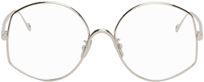 Shop Loewe Silver Refined Metal Glasses In 16 Shiny Palladium
