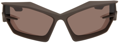 Shop Givenchy Brown Giv Cut Sunglasses In 49e Matte Dark Brown