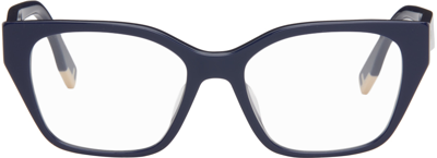 Shop Fendi Blue  Way Glasses In 90 Shiny Blue