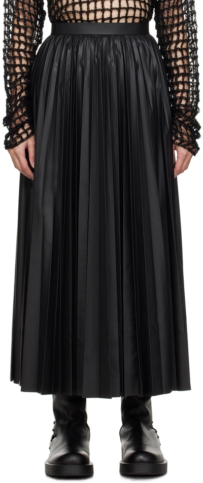 Shop Junya Watanabe Black Pleated Midi Skirt In 1 Black
