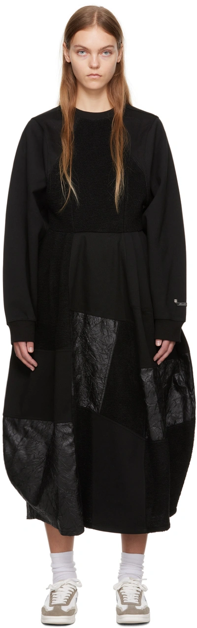 Shop Ader Error Black Patchwork Maxi Dress In Noir