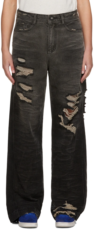 Shop Ader Error Black Rueta Jeans In Noir