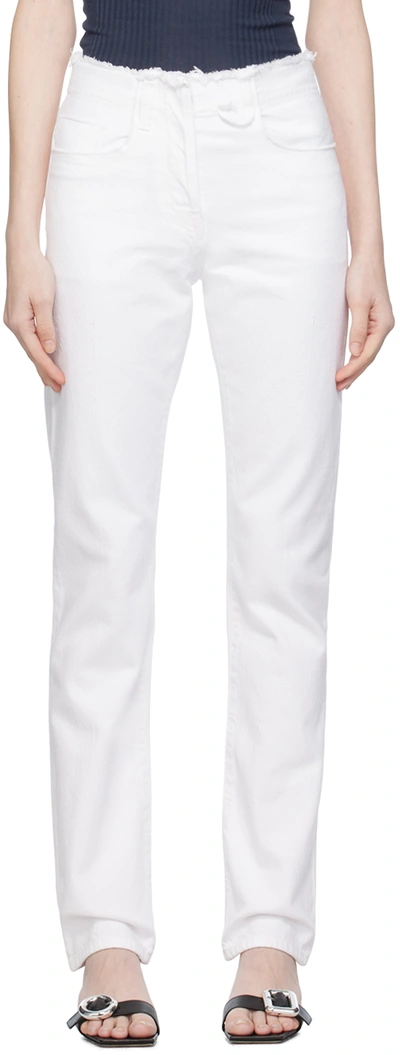 Shop Jacquemus White Le Chouchou 'la Chemise De Nîmes Linon' Jeans In 100 White
